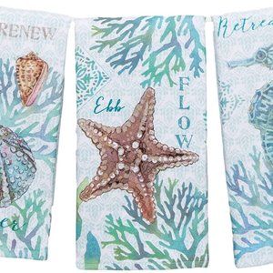 Kay Dee Designs Set of 3 Beachcomber Dual Purpose Terry Kitchen Towels